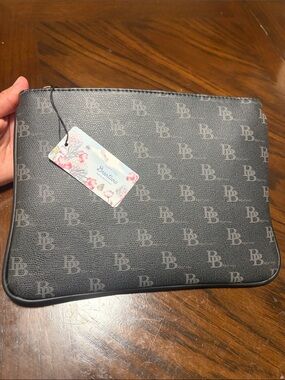 Brentano Black Monogram Zip Pouch